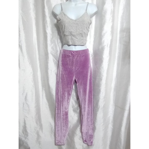 Fabletics Emma Velour Legging Lilac Purple Velvet - Picture 2 of 8